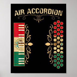 Mexican Flag Vintage Air Accordion Shirt For Latin Poster