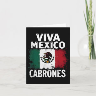 Mexican Flag Viva Mexico Cabrones  Card