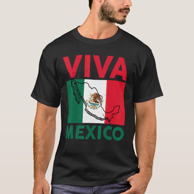 Mexican Flag Viva Mexico Pride T-Shirt (Front)