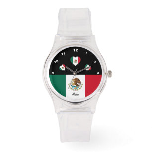 Mexican Flag watch, Hearts, Mexico /sports Watch