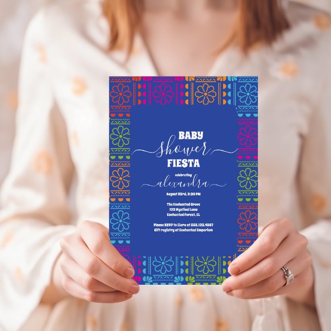 Mexican Floral Flowers Fiesta Girl Baby Shower Invitation (Creator Uploaded)