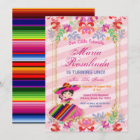 Mexican Floral Girl Fiesta 1st birthday
