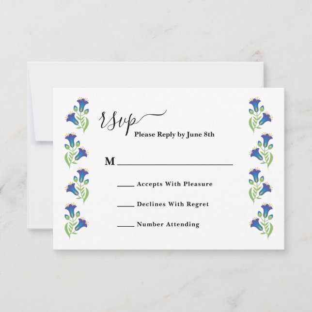 Mexican Floral Wedding RSVP Card (Front)