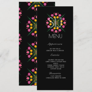 Mexican Florals Butterflies Hand Dawn Wedding Menu