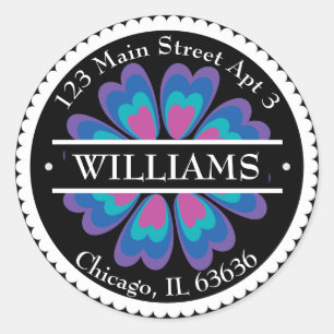 Mexican Flower Address Classic Round Sticker