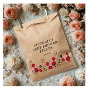 Mexican Flowers Baby Shower Fiesta Favour Bag