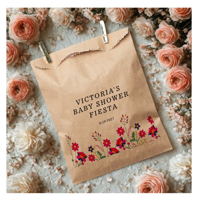 Mexican Flowers Baby Shower Fiesta Favour Bag (Creator Uploaded)