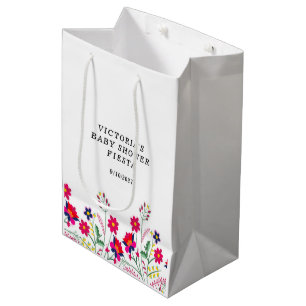 Mexican Flowers Baby Shower Fiesta Medium Gift Bag