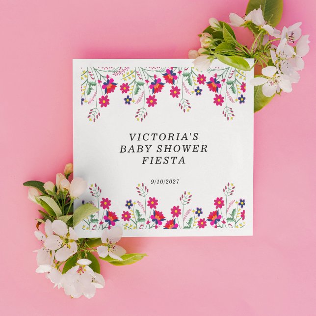 Mexican Flowers Baby Shower Fiesta Napkin (Creator Uploaded)