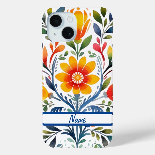 Mexican Flowers Design Hard Case-Mate iPhone Case (Back)