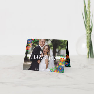 Mexican Flowers Photo  Thank You Card