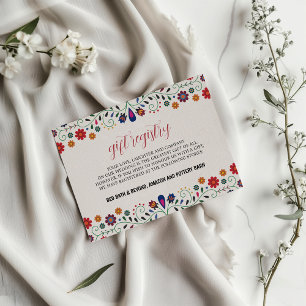 Mexican Folk Art Floral Botanical Fiesta Wedding Enclosure Card