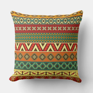 Mexican Folk Art Pattern Throw Pillow