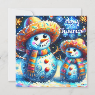 Mexican Folk Art Snowmen Snowman Personalized