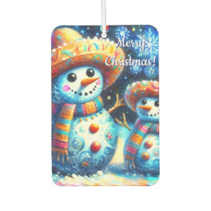 Mexican Folk Art Snowmen Snowman Snow People Air Freshener