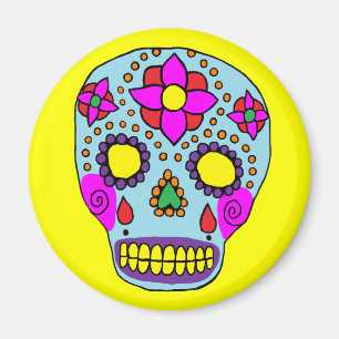 Mexican Folk Art Sugar Skull Magnet