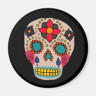 Mexican Folk Art Sugar Skull Magnet