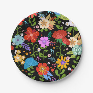 Mexican Folk Art Wedding Paper Plate