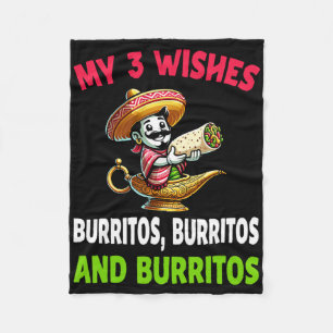 Mexican Food Burrito Funny Cinco De Mayo Fleece Blanket