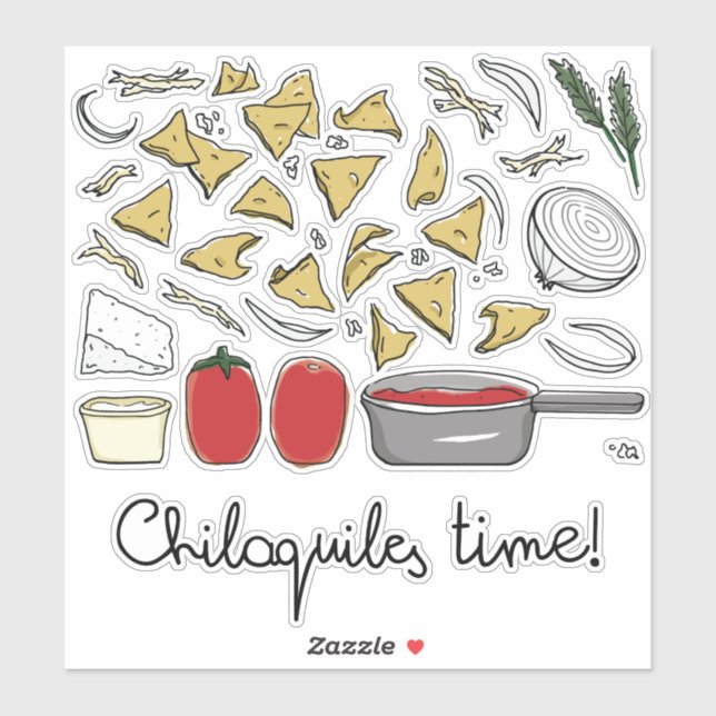 Mexican food: Chilaquiles Rojos (fried tortillas) (Sheet)