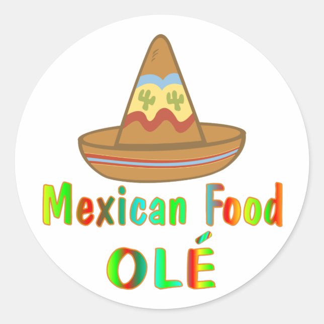 Mexican Food Classic Round Sticker (Front)