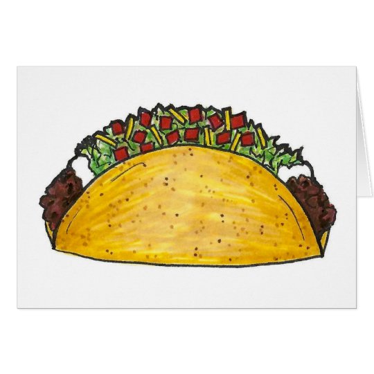 Mexican Food Hard Shell Taco Tacos Foodie Card