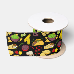 Mexican Food Patterned Satin Ribbon