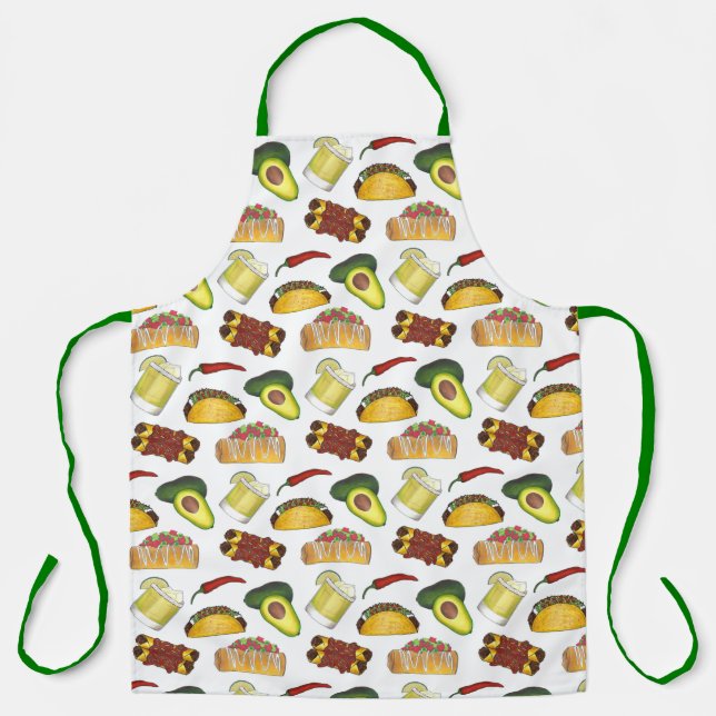 Mexican Food Taco Margarita Enchiladas Avocado Apron (Front)