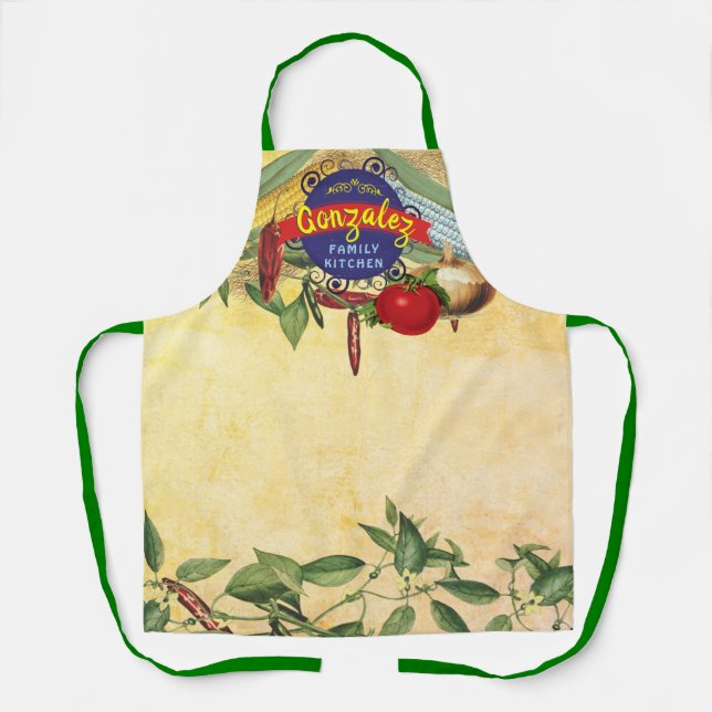 Mexican food vintage southwest cooking kitchen apron (Front)