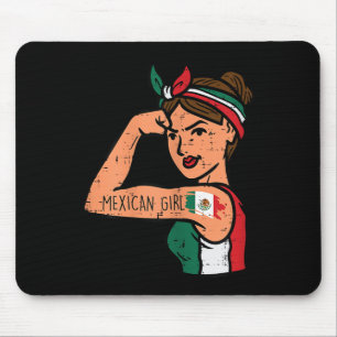 Mexican Girl Mujer Rosie Riveter Cinco De Mayo Fie Mouse Pad