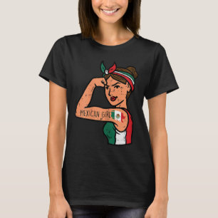 Mexican Girl Mujer Rosie Riveter Cinco De Mayo Fie T-Shirt