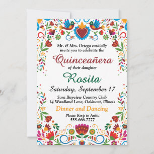 Mexican Girls 15th Birthday Quinceanera invitation