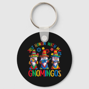 Mexican Gnome Sombrero Gnomingos 3 Gnomes Cinco De Keychain