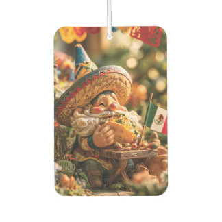 Mexican Gnome Wearing A Sombrero Eating A Taco Air Freshener