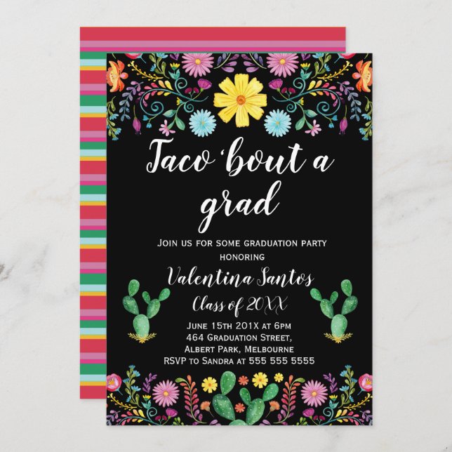 Mexican Grad or Graduation Party Invitation (Front/Back)