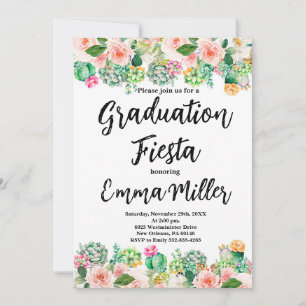 Mexican Graduation Fiesta Cactus Invitation