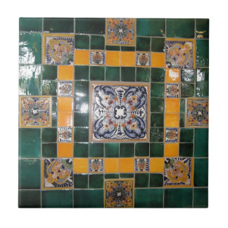 Mexican Green Talavera Style Tile work