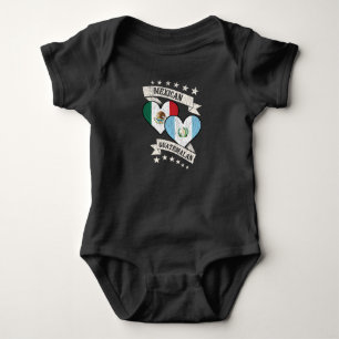 Mexican Guatemalan Heart Flags Mexico Guatemala Baby Bodysuit