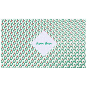 Mexican Heart Flag LOVE Tiled Green Personalized Tablecloth