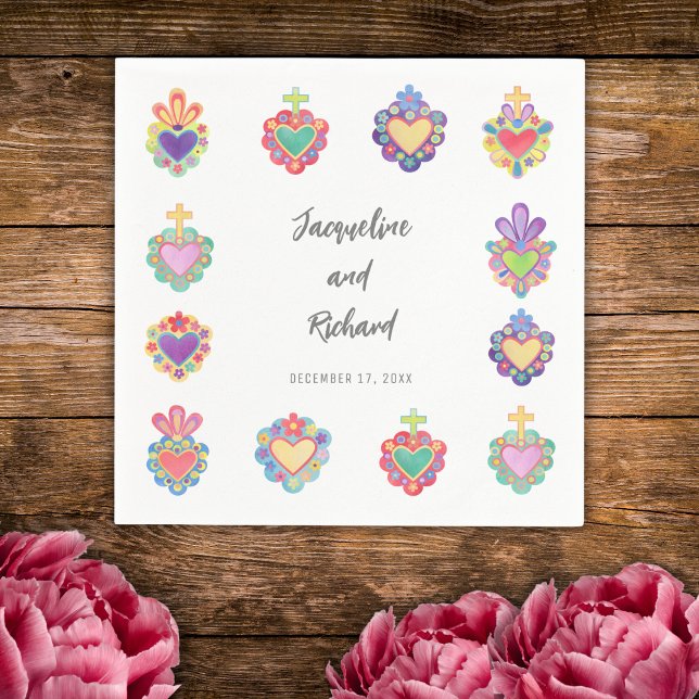 Mexican heart wedding invitation napkin (Creator Uploaded)