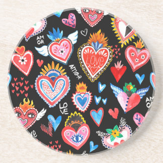 Mexican hearts coaster