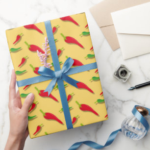 Mexican hot pepper pattern party wrapping paper
