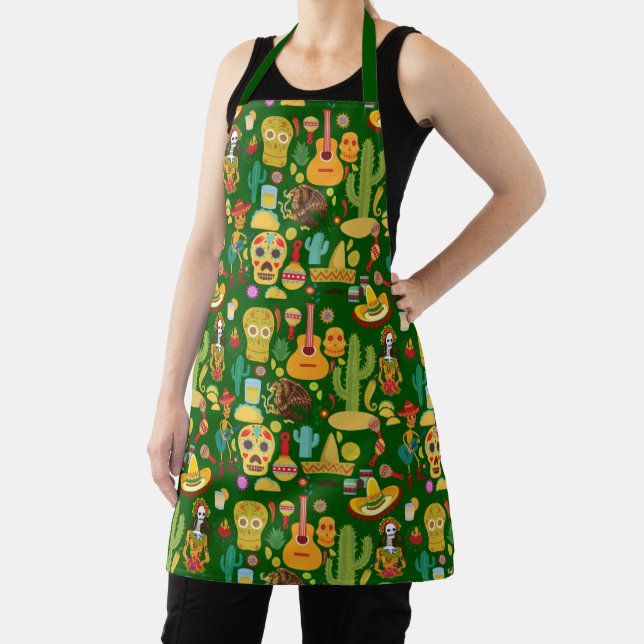 Mexican Icons Pattern Apron (Insitu)