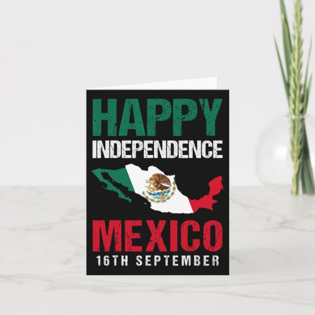 Mexican Independence Day Est 16th September Mexico Card (Front)