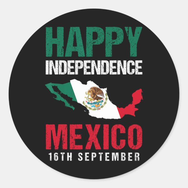 Mexican Independence Day Est 16th September Mexico Classic Round Sticker (Front)