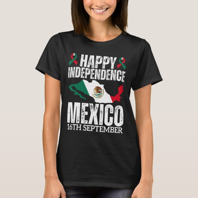 Mexican Independence Day Est 16th September Mexico T-Shirt (Front)