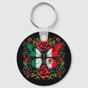 Mexican independence day _ mexico butterfly flag keychain