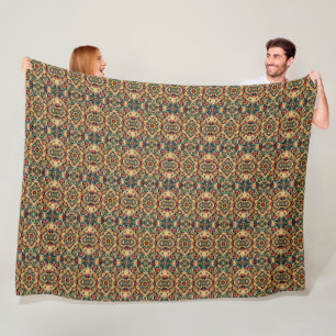 Mexican Inspired Design Multicolored Fleece Blanket