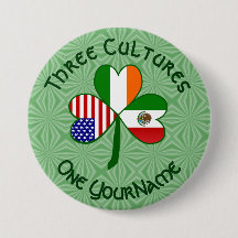 Mexican Irish American Flags Shamrock Personalized