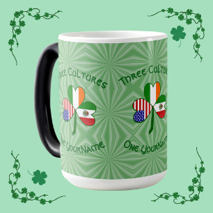 Mexican Irish American Shamrock Flag Magic Mug